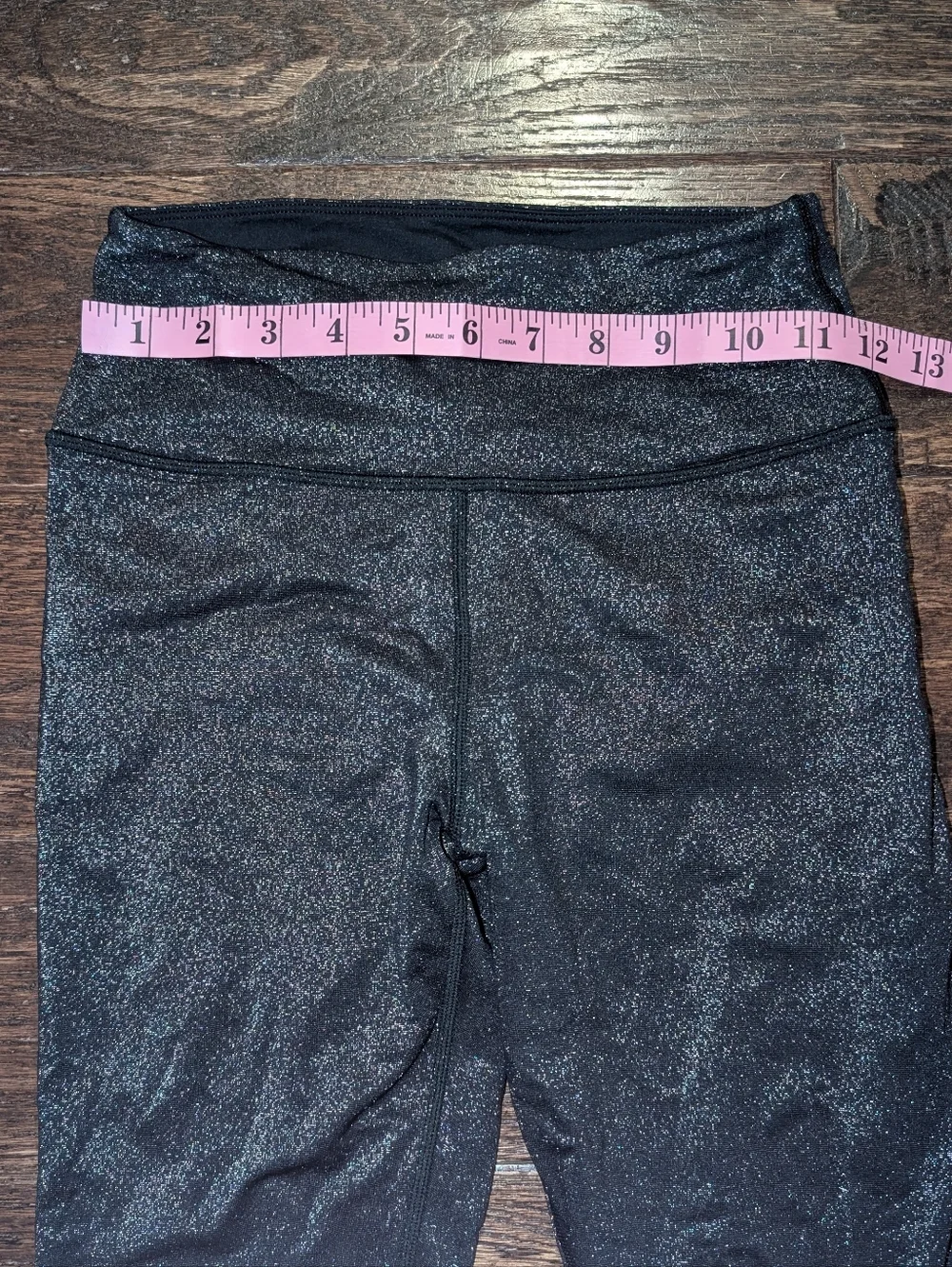 Alo Mid Rise Full Length Leggings Black Silver Sparkly